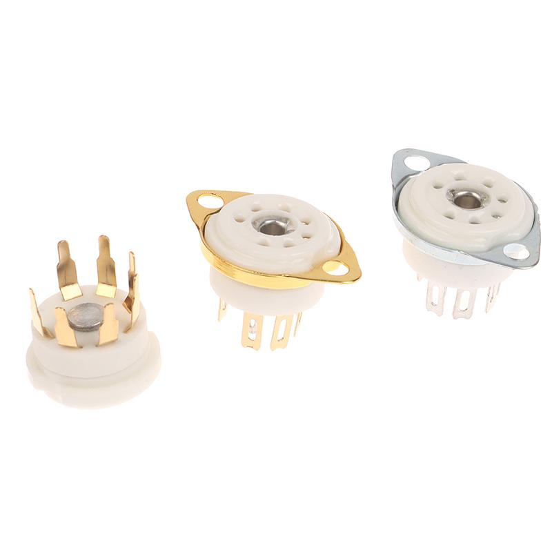 1Pcs 6Aq5 Eaa91 6J1 6J2 6X4 6Z4 Tube Socket Gold-Plated Socket For 7Pin B7G Vaccum Tube Amplifier Audio Diy