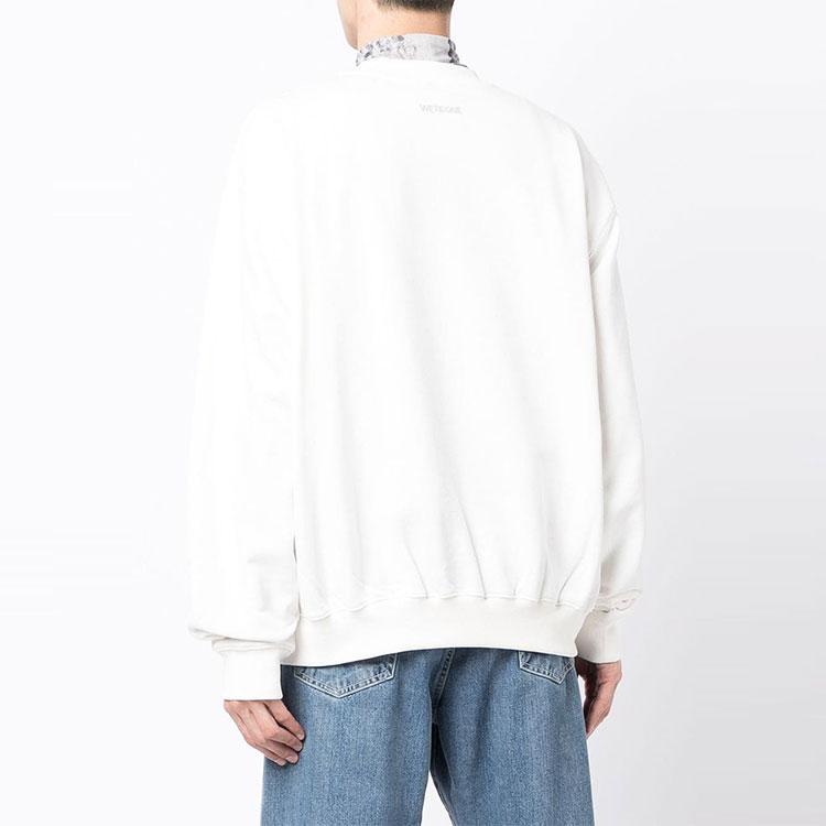 WE11DONE Logo Print Loose Fit Crew Neck Sweatshirt Unisex Sweatshirt White WD-TS3-21-555-U-WH