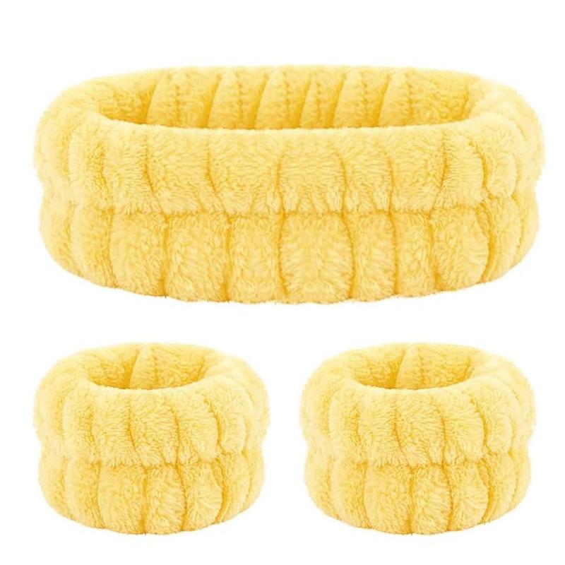 Fascia per Lavaggio Viso, Elastico per Lavaggio Viso, Fascia per Capelli da Donna, Peluche Monocolore, Fascia per Capelli da Casa per Trucco, Elastico per Capelli