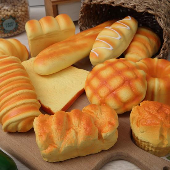 Simulation Bread Squeeze Toy Stress Relief Pineapple Bun Baguette Croissant Toast Sensory Toy