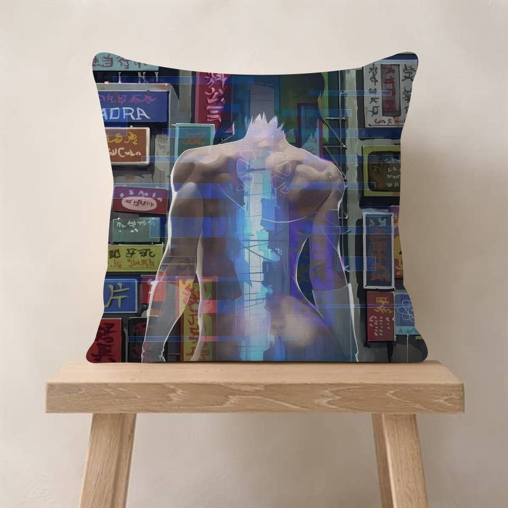 Anime Ghost In The Shell Movie Sticky Cushion Cover 30x50 Polyester Sofa Cushions Decorative Throw Pillows Home Decoration