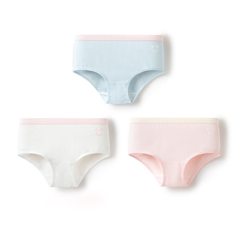 Balabala Girls' Cotton Boxer Shorts - 3-Pack, No-Wedgie, Skin-Friendly, Small to Large Sizes