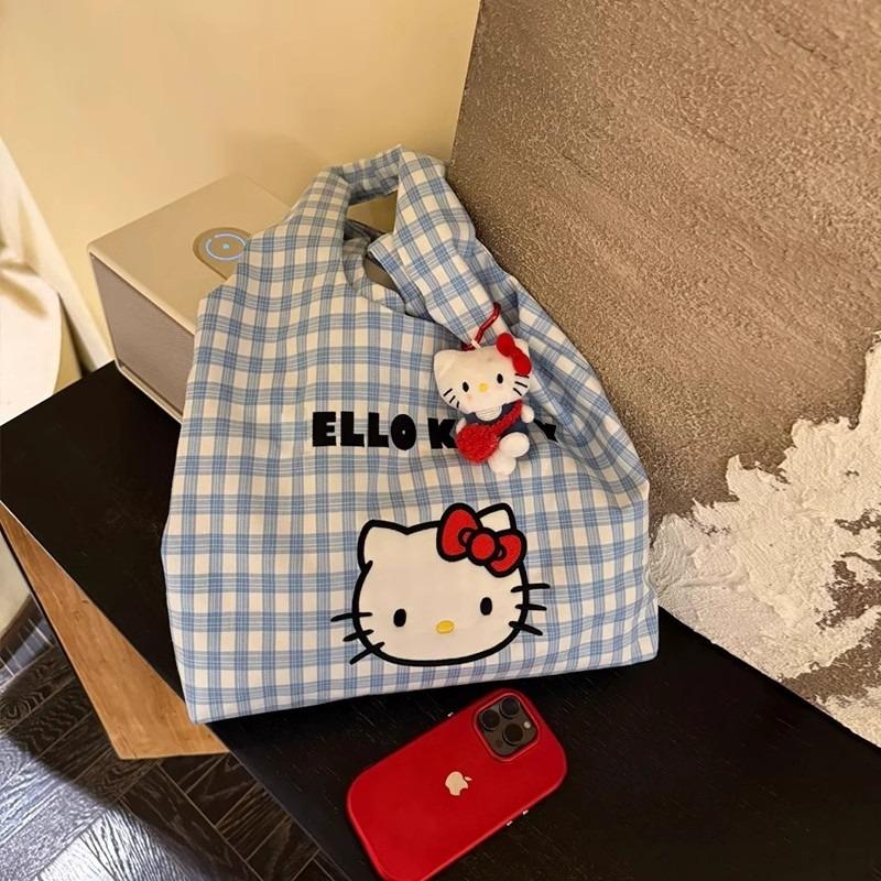 New cute kitty canvas bag portable shoulder messenger bag summer commute large capacity new satchel