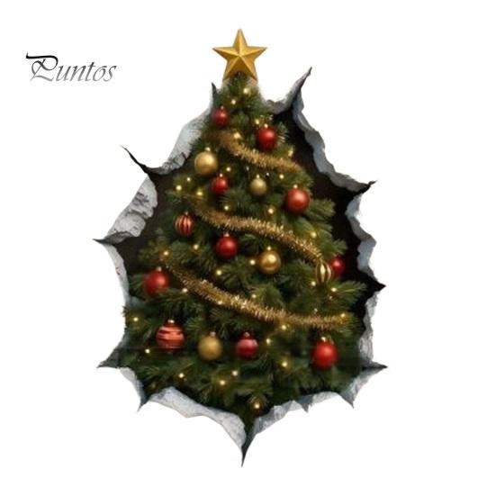 Christmas Classroom Decorations Wall Stickers, 3D Holiday Decals for Living Room Bedroom And Party Home Accents Decor, Removable PVC Festive