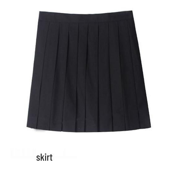 Japoński autentyczny czarny trzyczęściowy mundurek szkolny marynarski JK z długą spódnicą