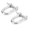 22mm 2PCS Stainless Steel D Ring Shackles Strong Strength Screw Pin Anchor Shackle for Boat