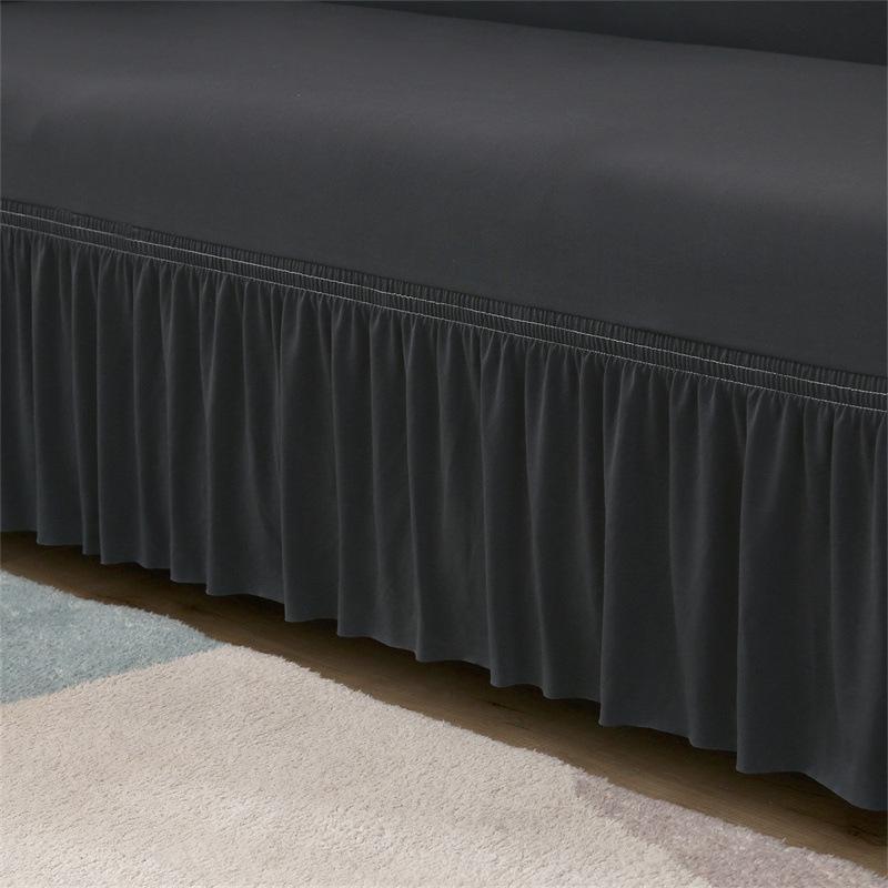 Elastic Hem Solid Color Sofa Cover - Simple Modern Design, All-Season Universal Fit