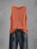 Women's Summer Breathable Ice Silk Knit Sleeveless Round Neck Top