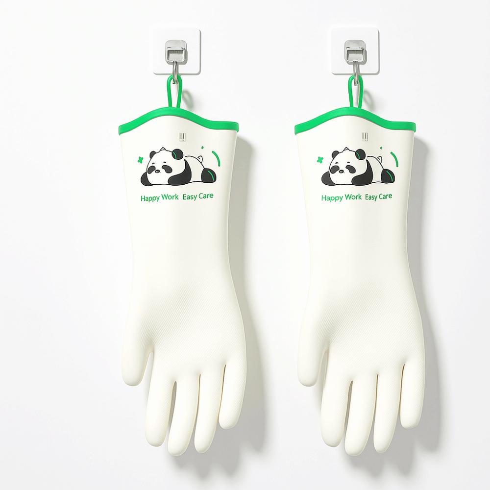 

Wear-resistant Kitchen Gloves Waterproof Food Grade Dishwashing Gloves Cartoon Thickened Cleaning Gloves for Outdoor Cleaning M зелений