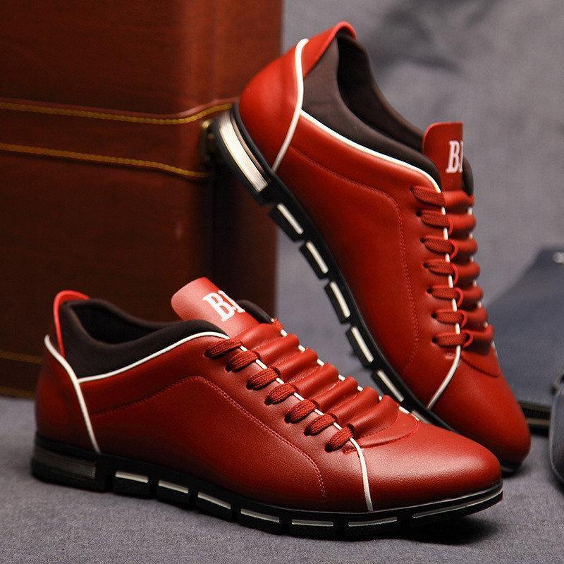 Stylish Casual Fashion Big Size Shoes For Versatile Breathable Leather Leisure Men Sneakers