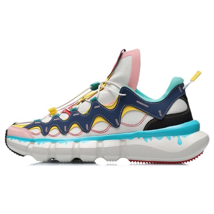 New LINING Enlightenment 2.3 Lite Vintage Basketball Shoes Men Low Top White/Black/Blue AGBR051-1