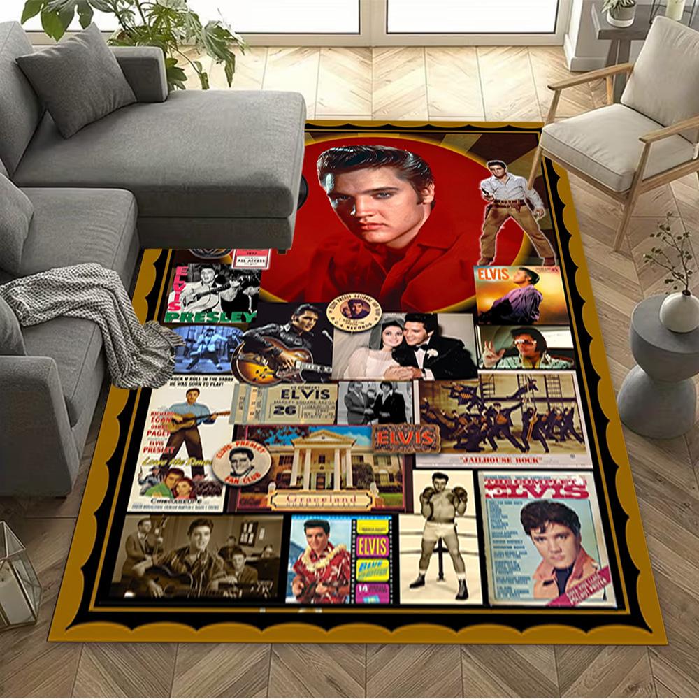 Elvis Presley: Music Legend Floor Mat Perfect for Dormitory Game Room Living Rooms Playrooms Antislip Carpet Decorate Offices Wedding Party Gift