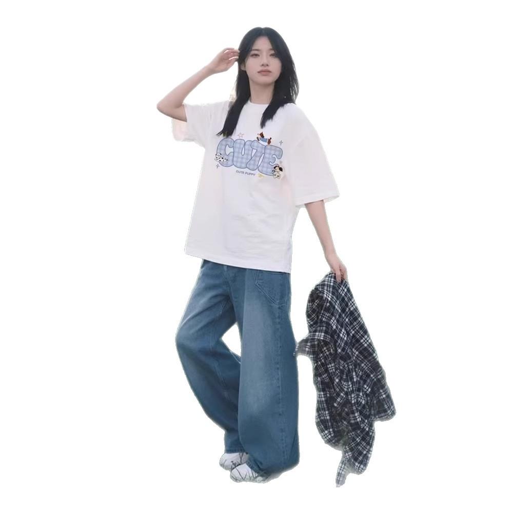 Pure cotton white t-shirt women's short-sleeved summer new popular design sense niche loose half-sleeved t-shirt top