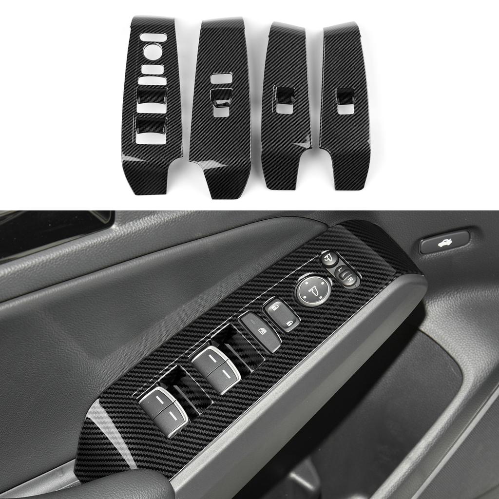 For 2022 2023 2024 Honda Civic 11th Gen Accessories Car Window Lift Control Switch Decals ABS Carbon Fiber Interior