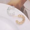 New Fashion Trend Unique Design Elegant Exquisite Irregular C Shape Earrings Female Jewelry Party Gift