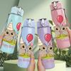 1PC Birthday Owl Party Hat Print 750ml Color Plastic Sports Water Bottle Leakproof Flip Straw Lid Suitable for Sports Office Home Use