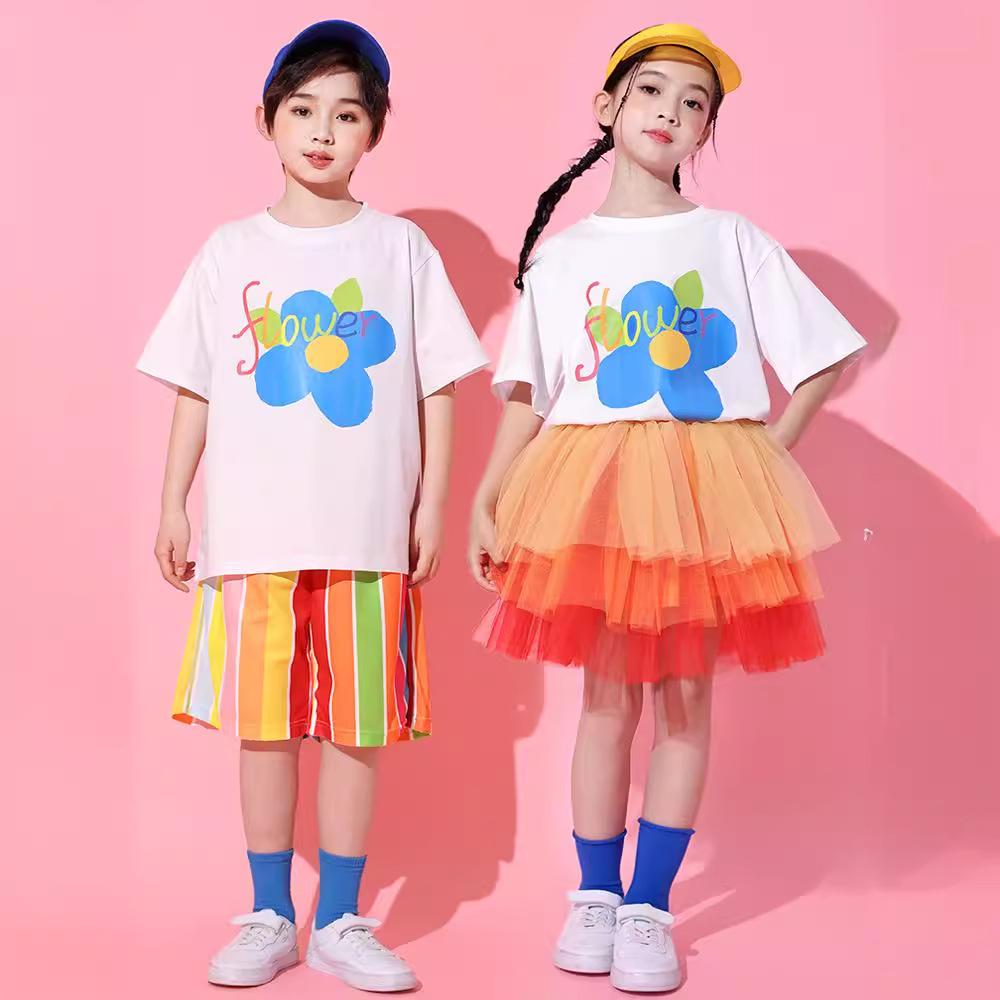 Children'S Performance Costumes Elementary School Cheerleading Costumes Kindergarten Dance Costumes Girls Gauze Skirts Summer