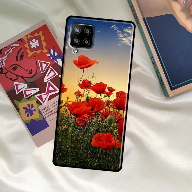 Poppy Flower Bloom Case For Samsung Galaxy A06 A16 A56 A36 A26 A54 A34 A14 A52 A32 A12 A13 A33 A53 A15 A35 A55