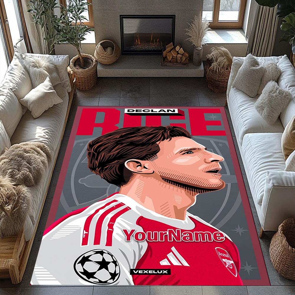 Arsenal Customizable Name Floor Mat Design for Study Room Living Rooms Decorate Room Dormitory Antislip Carpet Office Home Decor Gift for Festivals