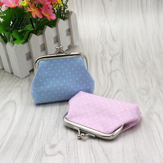 Retro Polka Dot Purse Women Coin Purse, Printing Mini Lightweight Pouch, Pocket Size Compact Storage Kiss Lock for Coins Earrings Hair Ties