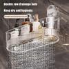 Punch-Free Bathroom Drain Rack Wall-Mounted Suction Storage Box Kitchen Bathroom Organizer No Drilling Storage Accessories