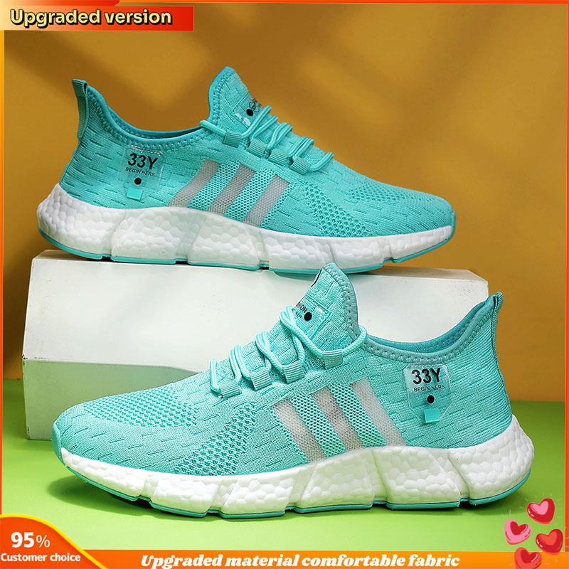 

Unisex Ultrathin Breathable Running Shoes Popcorn sole Light Soft Men Sneakers Cozy Mesh Fashion Women Outdoor Flat bottom Shoes 45 небесно-голубой