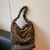 2025 Autumn Leopard Shoulder Bags Suedu Luxury Shoulder Crossbody Bags Large Capacity Travel Commuting Handbags