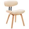 Dining Chairs 2 Pcs Cream Bentwood Frame & Faux Leather
