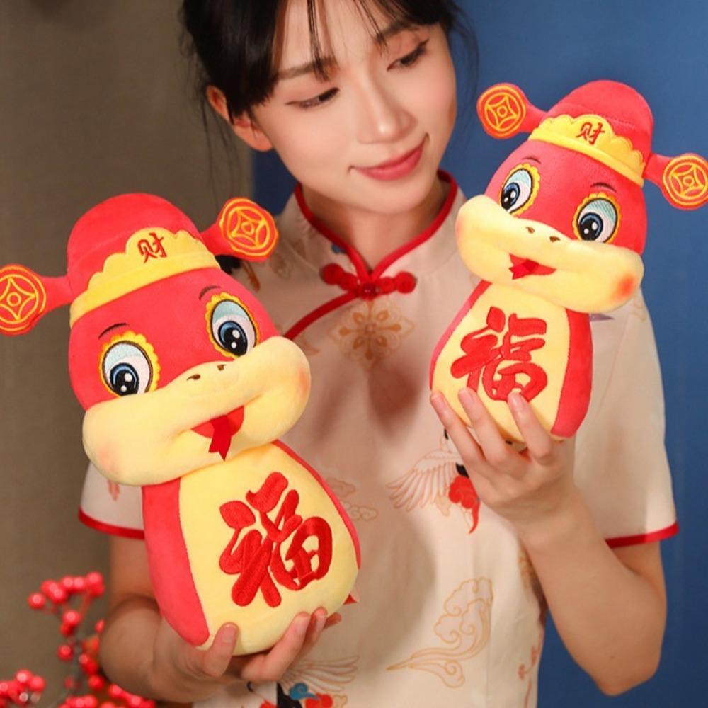 Cute 2025 Snake Year Mascot Toy Rich Snake Fortune Doll Lucky Snake Doll Plushies  Children