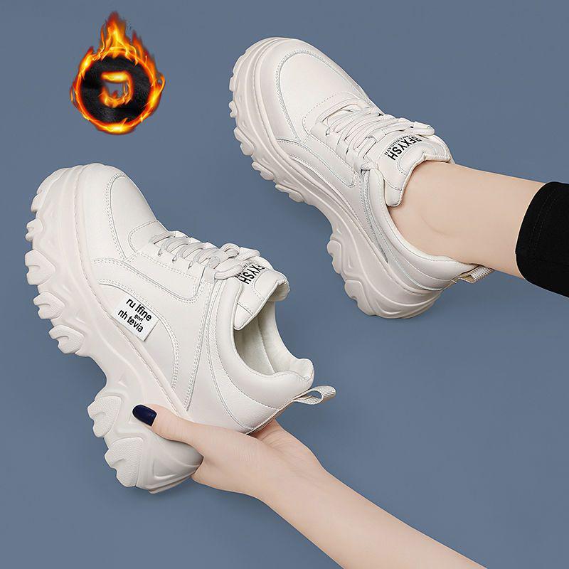 Adidași cu Platformă pentru Femei Adidași de Primăvară Pantofi Albi Tocuri Înalte Pană Pantofi Sport de Exterior Pantofi Casual Respirabili