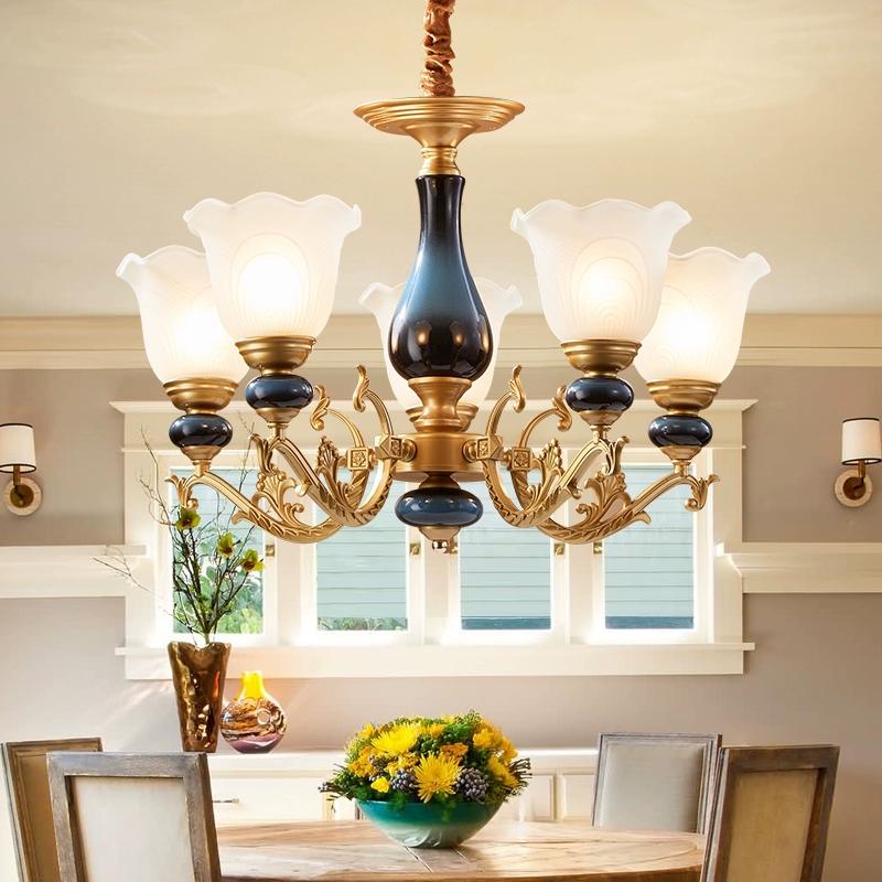 

Винтажная люстра для гостиной, Пасторальная и минималистичная люстра для столовой, спальни, кабинета 5 headlights