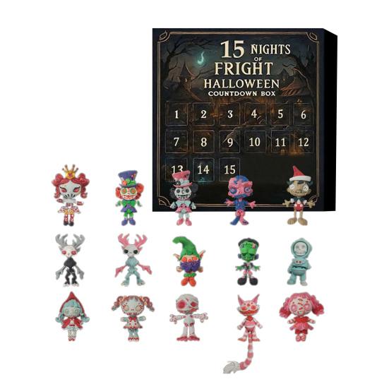 31 Nights of Fright Halloween Countdown Calendar 31/15/7 Days Advent Calendar with Collectible Horror Figures Scary Dolls for Home Decor