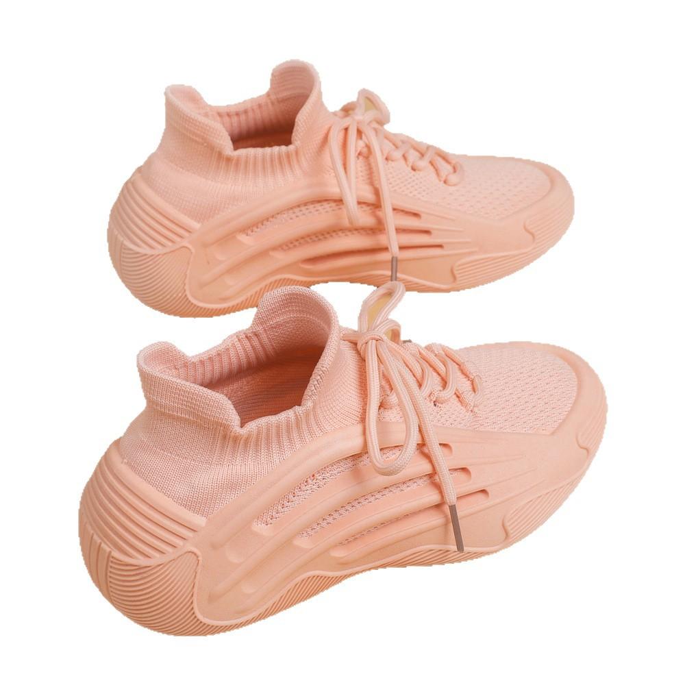 Flying Mesh Sneakers, Spring and Autumn New Socks, Lightweight, Niche, Thick-soled, Casual, Breathable Running