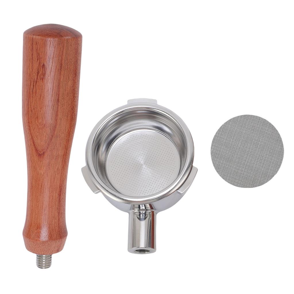 58mm Bottomless Portafilter Fit for Petrus Stainless Steel Universal 3 Ears Portafilter with Wooden