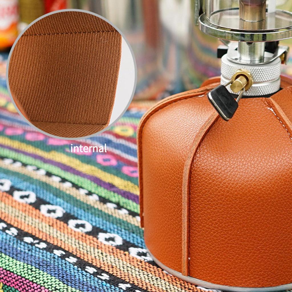 Gas Tanks Protective Cover PU Leather Gas Canister Protector Fuel Cylinder Storage Bag Outdoor Camping Gas Storage Cover