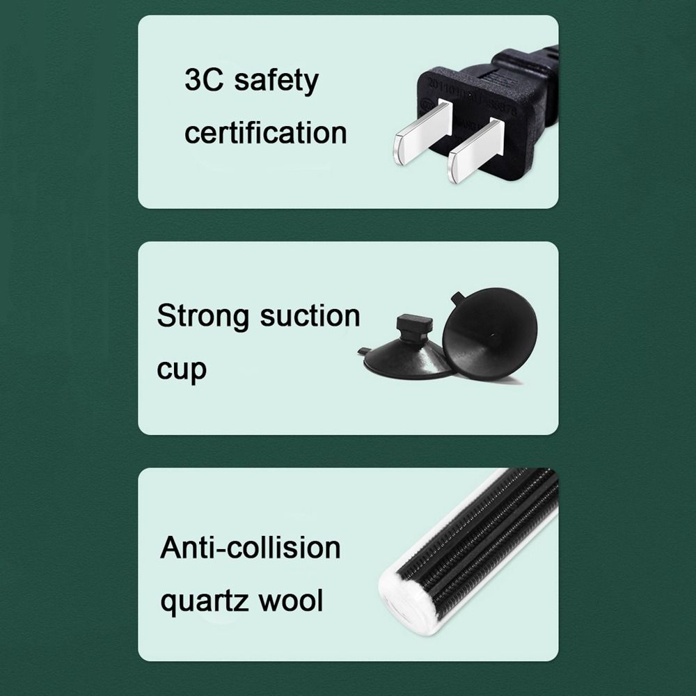 50-500W Aquarium Submersible Heater Adjustable Adjustable Water Heating Rod  for Lizard/Turtle