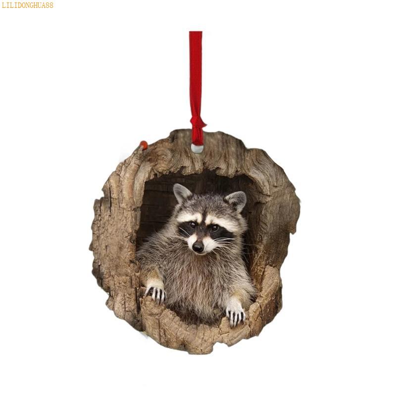 K1AE Festival Owl Styles Christmas Tree Hanging Ornament Craft of Sturdy 2D Acrylic Accessory for Home Decoration Use