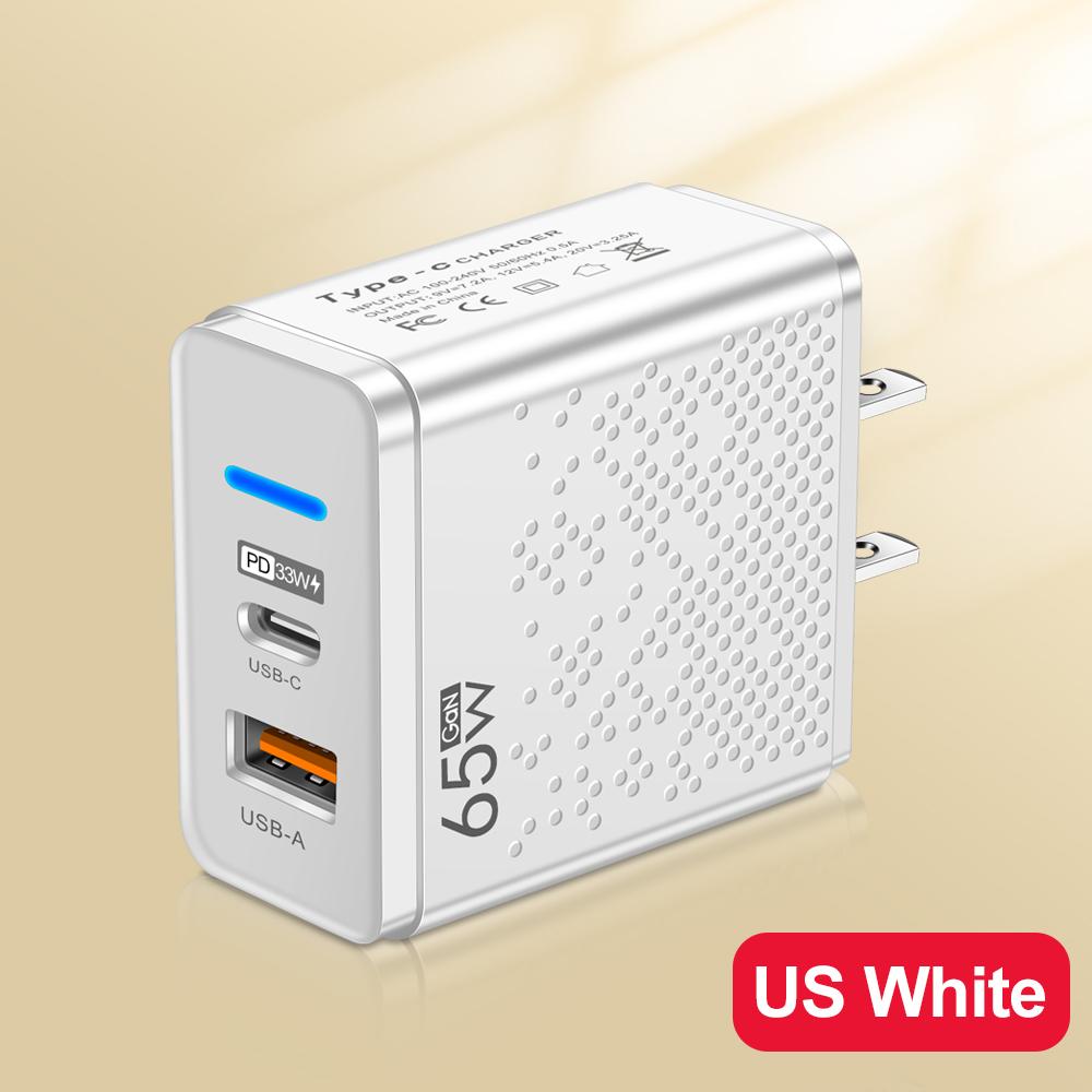 Total 65W USB Charger PD Type C Fast Charging Mobile Phone Charge Adapter For iPhone Xiaomi  Samsung PD Quick Charge QC3.0