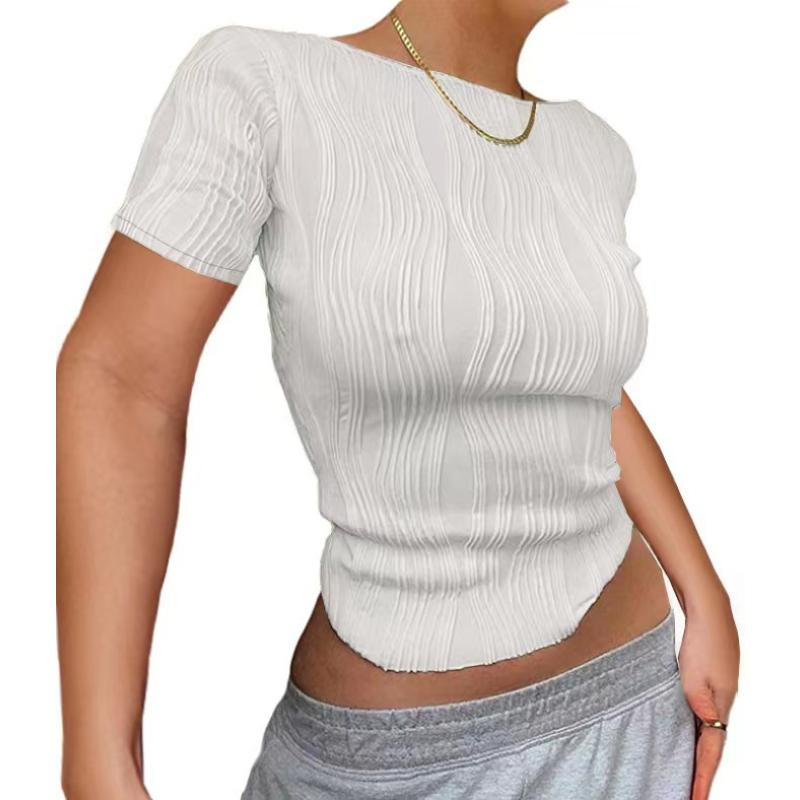 

DAFIFY женские модные летние весенние повседневные однотонные футболки и топы с короткими рукавами и круглым вырезом с принтом S