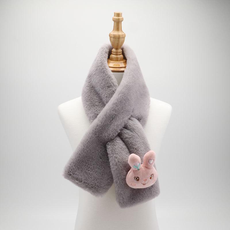 Плюшевый зимний шарф в корейском стиле для детей – Теплый, плотный, унисекс, ветрозащитный бафф 75-10cm
