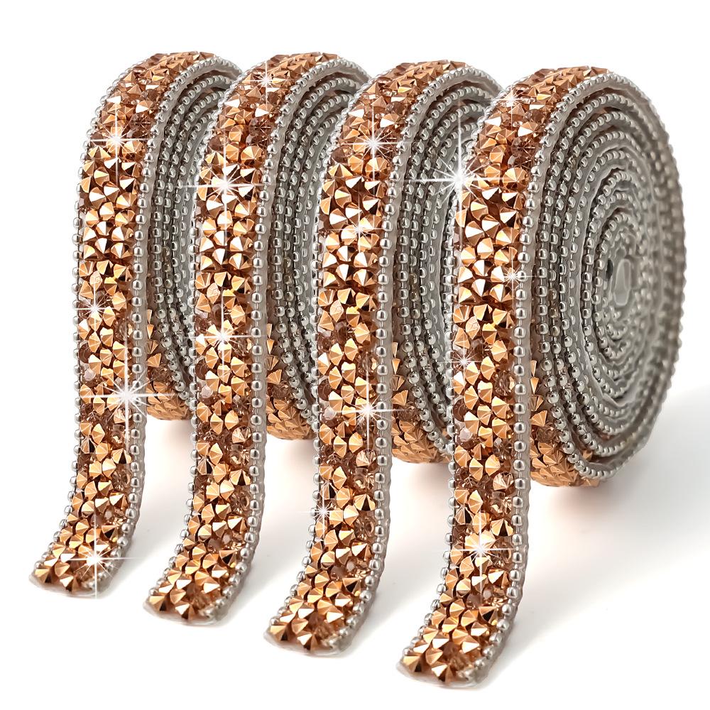 

Сделай сам смола сверлильные аксессуары: Стразная наклейка, цепочка из бусин, самоклеящаяся термофиксируемая лента для украшения ювелирных изделий 1.5CM Width