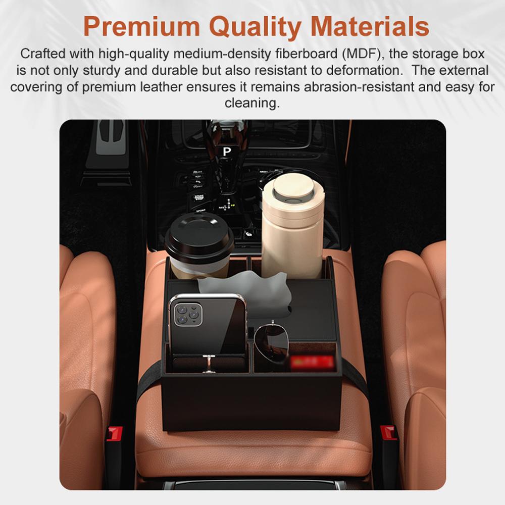 Cutie Depozitare Cotieră Auto Multifuncțională Cutie pentru Șervețele Organizator Consola Interior Piele Suport pentru Pahare