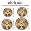 1pc Wooden Wall Clock, Country Retro Style Color Square Pattern Design Wall Clock, Home Mute Clock, Suitable for Home Decoration