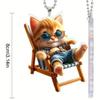 Adorable Cute Cat Acrylic Car Hanging Decoration Backpack Accessory Home Decor