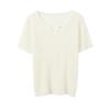 Sancai Textured V-Neck Short Sleeve Knit Top