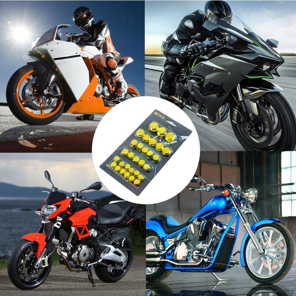 Motorrad Motor Zylinderkopf Abdeckung Schraubenkappen | Satz mit 30 dekorativen Schraubenköpfen |