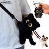Kawaii Schwarze Katze Plüsch Mode Tasche Niedliche Puppe Fell Schultertasche Damen Umhängetasche Handy Münzbörse Hülle Geschenk für Freundin