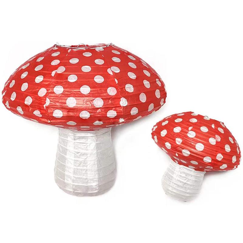 Outdoor Mushroom Lantern Ornaments: Decorative Photo Paper Lanterns for Parties and Restaurants