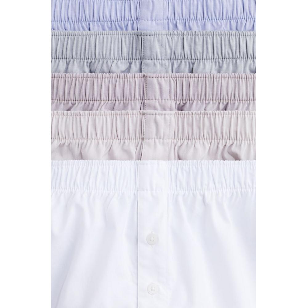 H M Cotton Drawstring Set Of 5 Blue Green Beige wHite