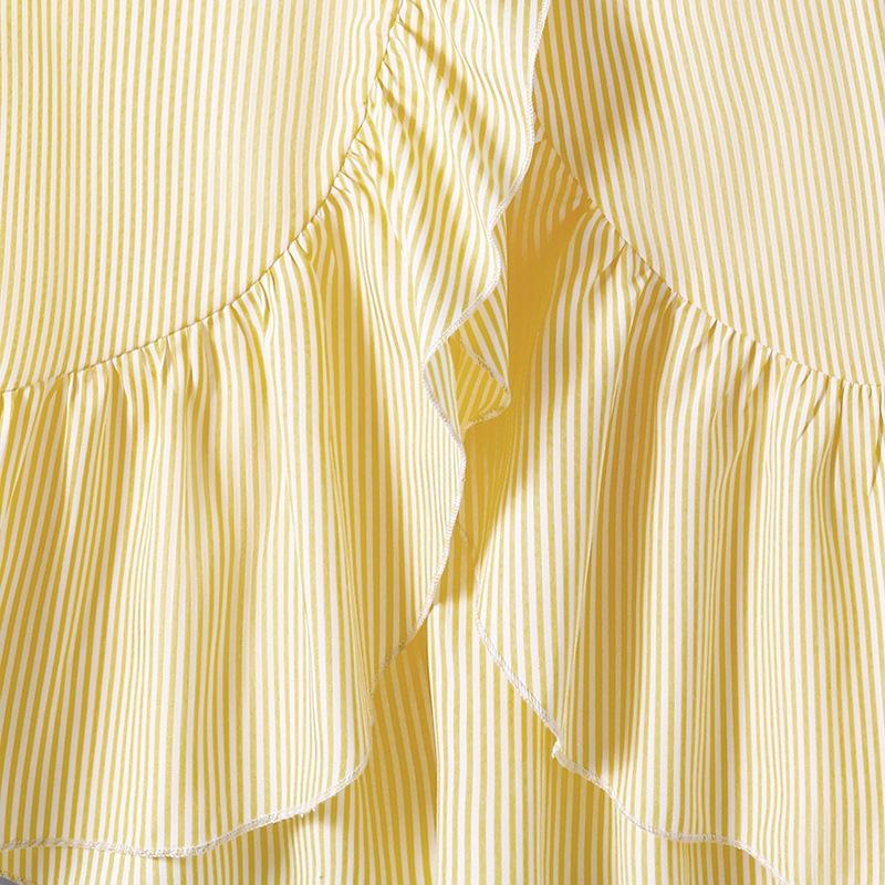 Girls' Casual Set 2025 Summer Children's Fashion Striped Sleeveless Sweet Ruffled Top Wide Leg Pants Set